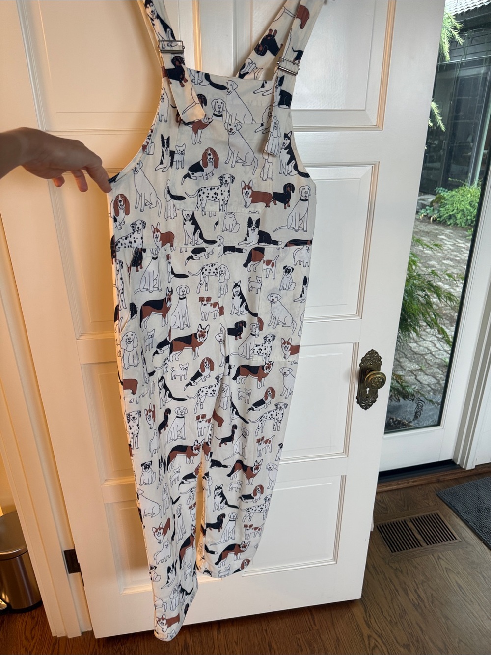 Dog Print Overalls L NWT